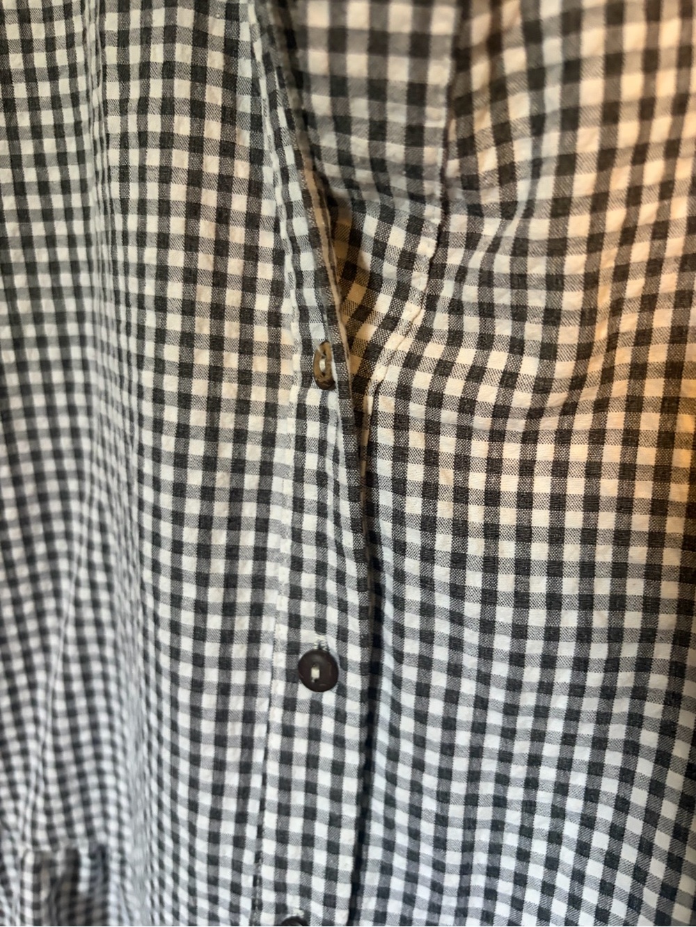 Petal and pup Gingham Button-Front Tiered Shirt Dress - Black & White - Picture 3 of 3
